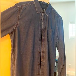 GAP 1969 DENIM BUTTON DOWN SHIRT DARK BLUE MEDIUM